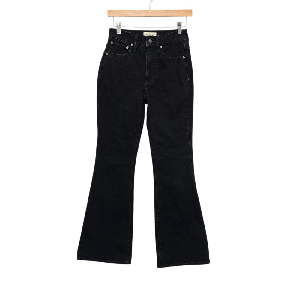 Madewell The Perfect Vintage Flare Jean Black High Rise Denim Pants Size 24